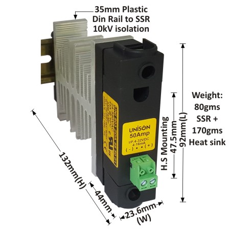 UNI 803 ZDA 58 50 01 + B-24 HEAT SINK + DIN RAIL