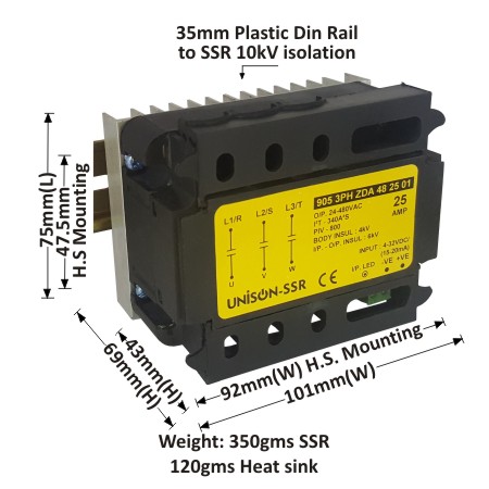 3-PHASE DC to AC Solid State Relay