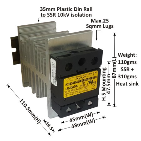 UNI 901 PHT 24 90 420 CU2 + B-48 HEAT SINK + DIN RAIL