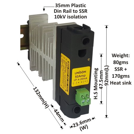 UNI 803 PHT 24 50 420 + B-24 HEAT SINK + DIN RAIL
