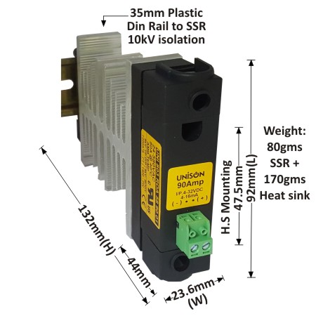 UNI 803 RDA 58 90 01 + B-24 HEAT SINK + DIN RAIL