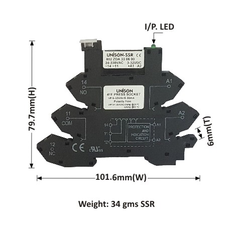 Slim Solid State Relay, Slim DC to AC Solid State Relay, 2 Amp Slim DC to AC PCB Mounted Solid State Relay