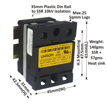 UNI 901 ZAA 48 40 28 C56 + DIN RAIL