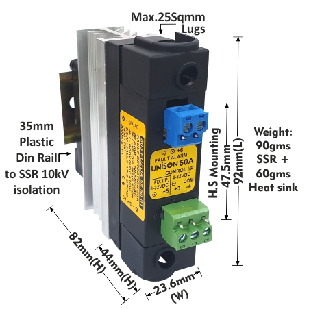 UNI 803 FDZDA 58 50 01 + V-87 HEAT SINK + DIN RAIL