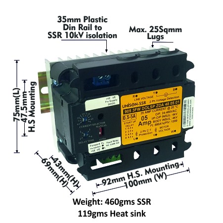 3-PHASE Forward DC to AC Over Load Solid State Relay