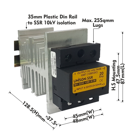 UNI 901 IGDD 1200 20 00 + B-48 HEAT SINK + DIN RAIL