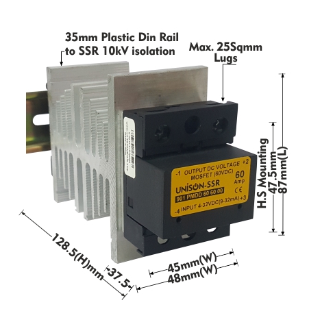 UNI 901 PMDD 60 60 00 + B-48 HEAT SINK + DIN RAIL