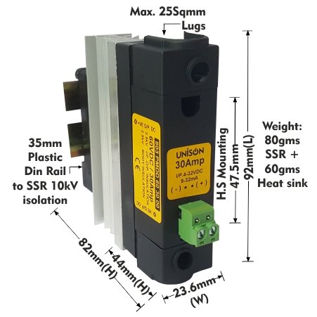 UNI 803 PMDD 60 30 00 + V-87 HEAT SINK + DIN RAIL
